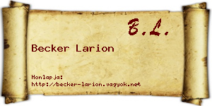 Becker Larion névjegykártya